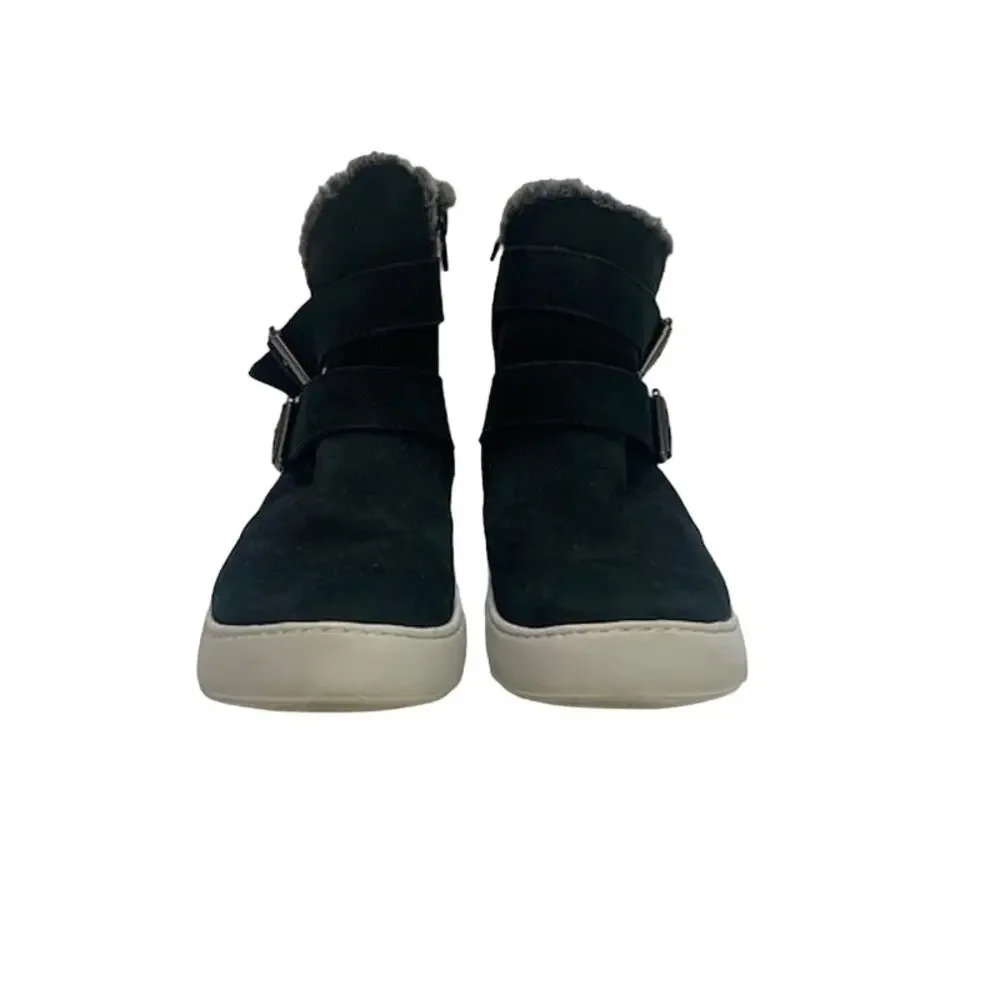 ROCKPORT Cobb Hill Collection ELYSSE Black Fur Suede Ankle Boots | 7